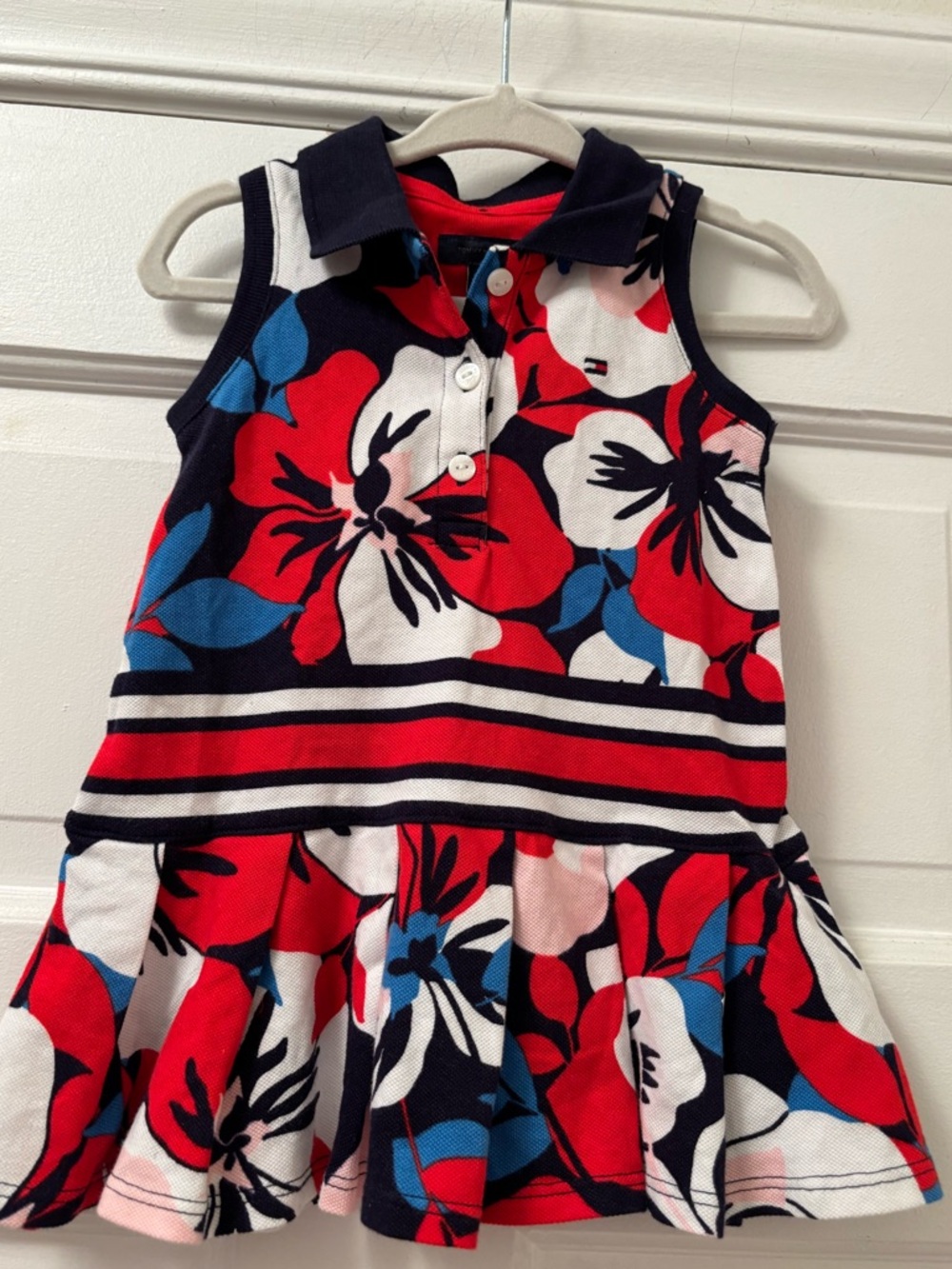 TOMMY Baby Hilfiger Red and Navy Baby Polo Dress 6-9 Month